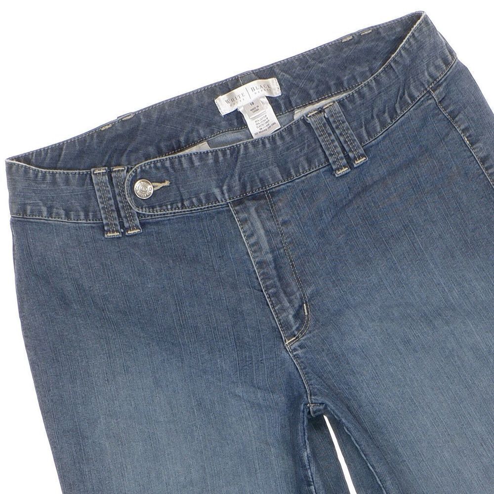 White House Black Market Crop Jeans Size 10 Womens Mid Rise Blue Stretch 31 x 22 - Picture 3 of 11